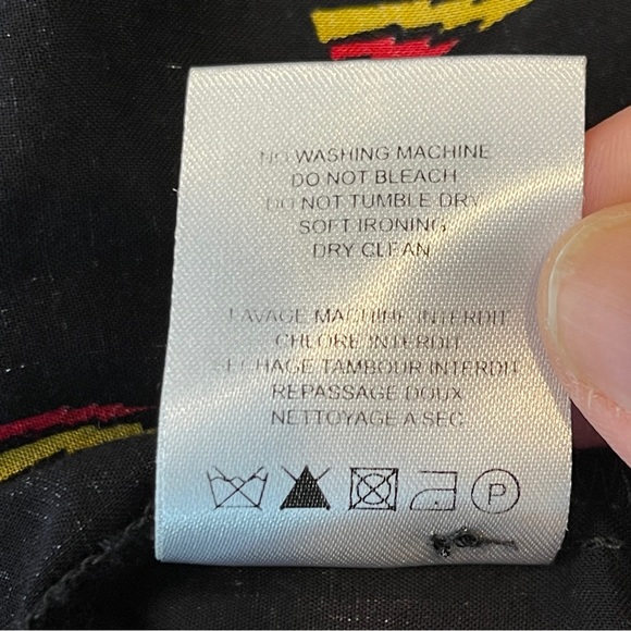 IRO Jeans Women's Black Long Sleeve DISJA Blouse Lightning Bolt Print Size 40 M - Picture 8 of 9